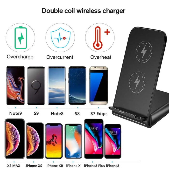 Fast Wireless Charging Stand — Up to 15W for iPhone & Samsung