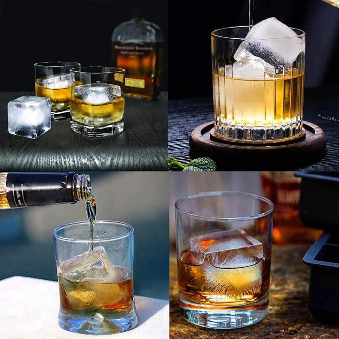 4/6/8/15 Grid Big Ice Tray Mold Giant Jumbo Large Food Grade Silicone Ice Cube Square Tray Mold DIY Ice Maker Ice Cube Tray