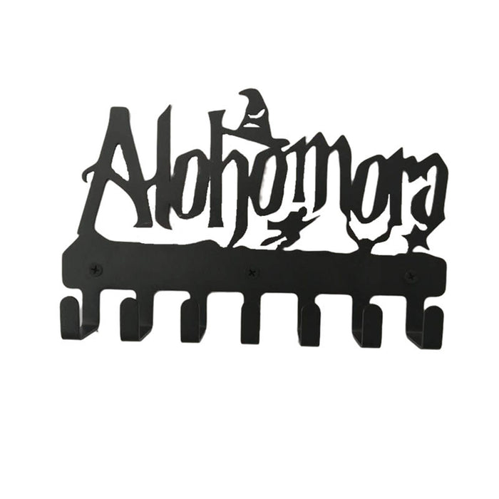 Alohomora Letter Metal Wall Key Holder — 7-Hook Decorative Organiser