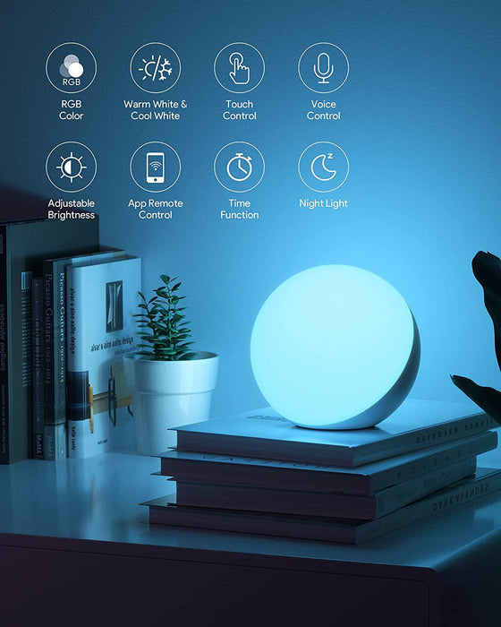 Smart Table Lamp Dimmable Desk Lamp - App/Voice Controlled, LED RGB, Colour Changing, Touch Lamp with UK Plug - Ideal for Modern Smart Homes and Tech Enthusiasts