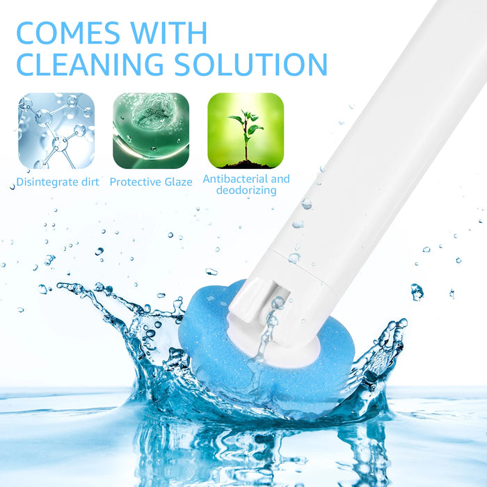 Disposable Toilet Brush Kit — Long Handle, Wall-mounted Holder, Replaceable Heads (24 / 72 pcs)