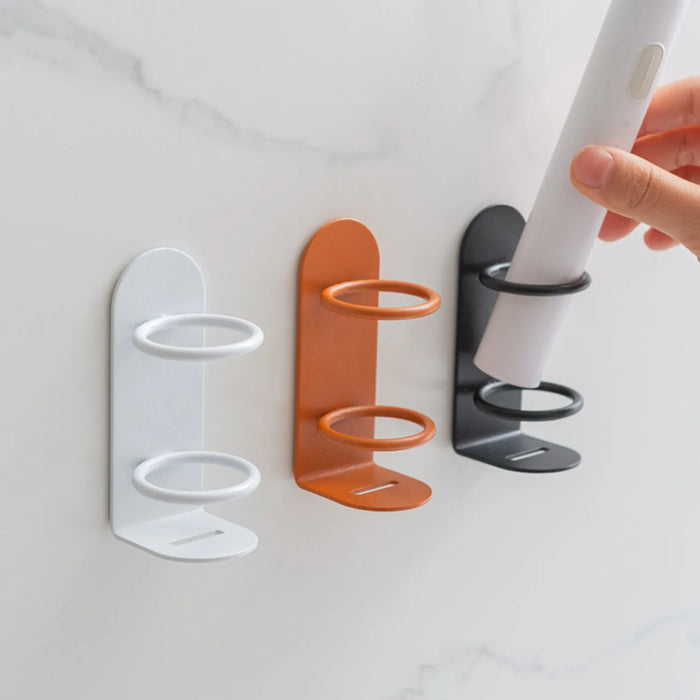 Adhesive Wall-Mounted Electric Toothbrush Holder — Steel, No-Drill