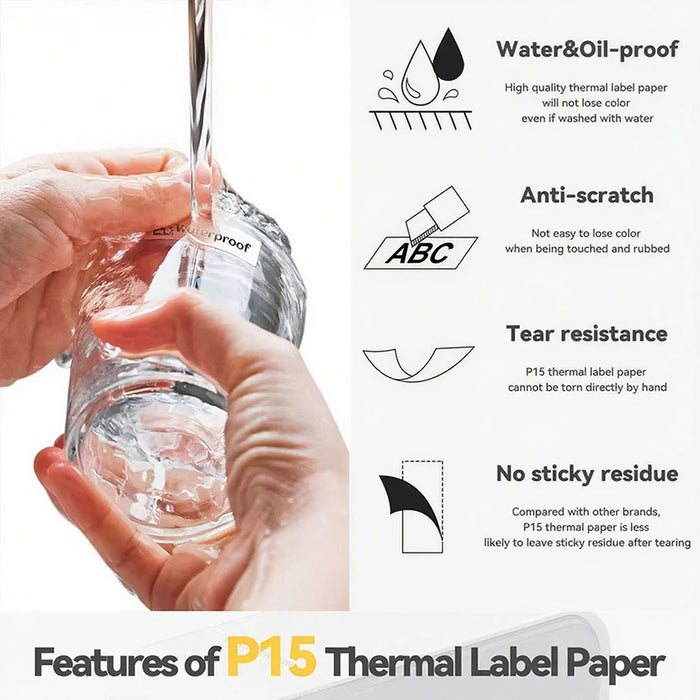 Marklife P15 Portable 15mm Thermal Label Printer — Inkless, Bluetooth, Rechargeable