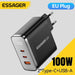100W GaN USB-C Charger with Digital Display — PD 3.2 & QC 4.0, USB-A + 2×USB-C