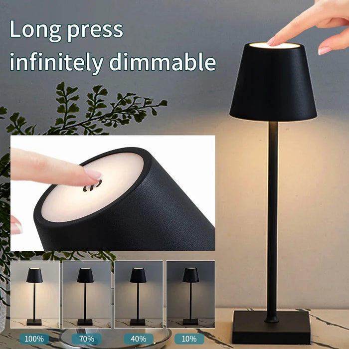 Usb Rechargeable LED Desk Lamp - Wireless, Waterproof Table Lighting for Bar, Restaurant & Hotel Bedroom - Creates Perfect Ambiance for Dining & Relaxing Environments