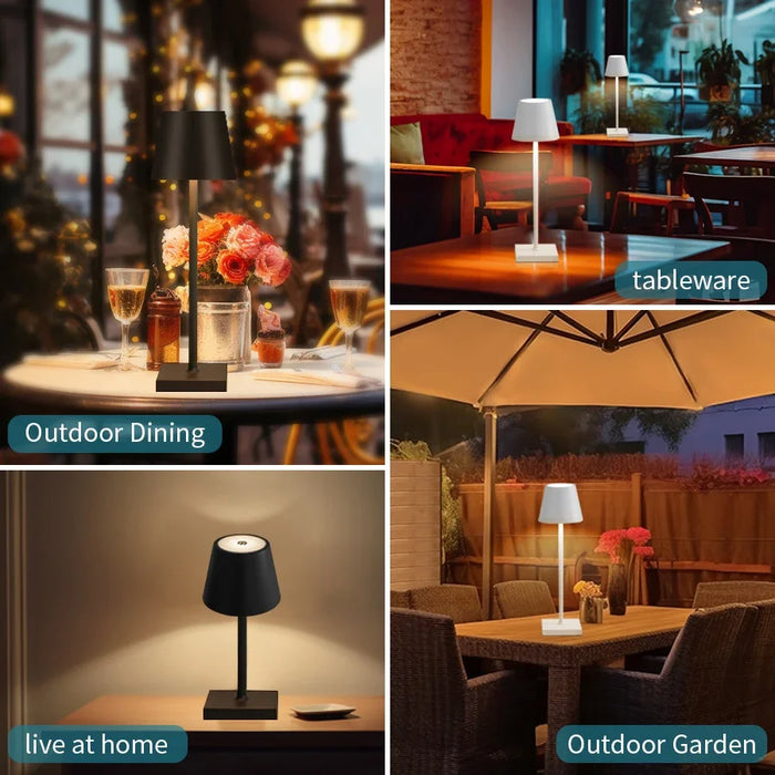 Usb Rechargeable LED Desk Lamp - Wireless, Waterproof Table Lighting for Bar, Restaurant & Hotel Bedroom - Creates Perfect Ambiance for Dining & Relaxing Environments
