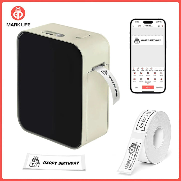 Marklife P15 Portable 15mm Thermal Label Printer — Inkless, Bluetooth, Rechargeable