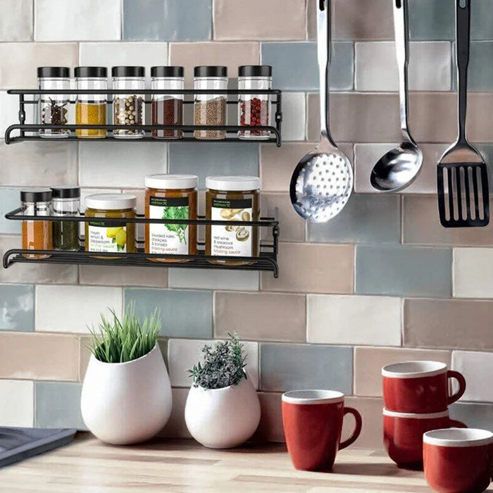 2 or 4‑Pack Spice Jar Rack – Kitchen Cupboard Door & Wall Organiser