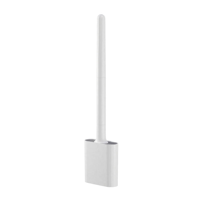 Mini Silicone Toilet Brush — Detachable Pole & Drip-Proof Holder