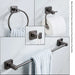 Grey Bathroom Hardware Set — Shelf, 48cm Towel Bar, Towel Ring, Robe Hook & Paper Holder