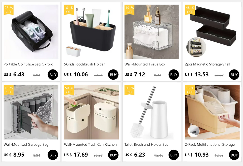 Adhesive Wall-Mounted Storage Rack – Single-Tier Kitchen & Bathroom Organiser (1pc/2pc)