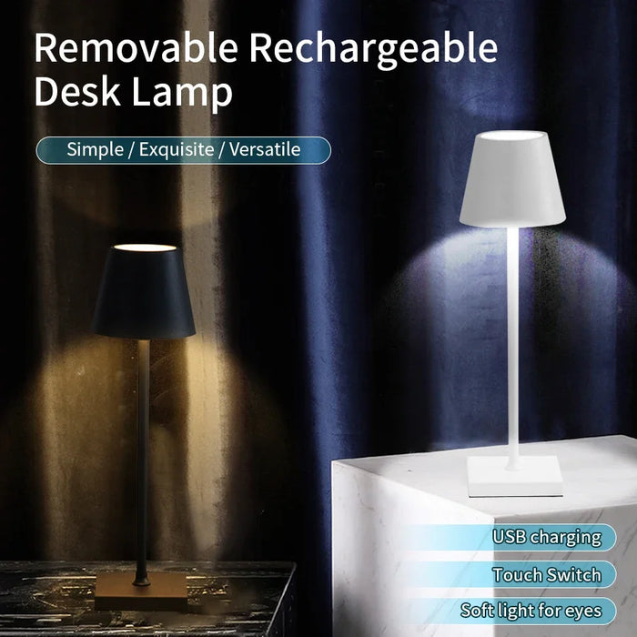 Usb Rechargeable LED Desk Lamp - Wireless, Waterproof Table Lighting for Bar, Restaurant & Hotel Bedroom - Creates Perfect Ambiance for Dining & Relaxing Environments
