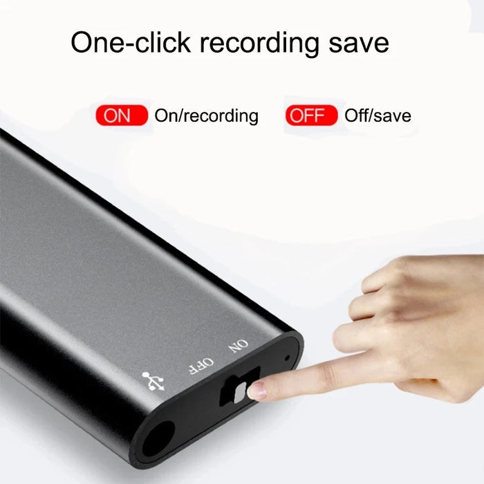 Ultra-thin Mini Voice Recorder — 32GB, Voice-Activated USB MP3 Player