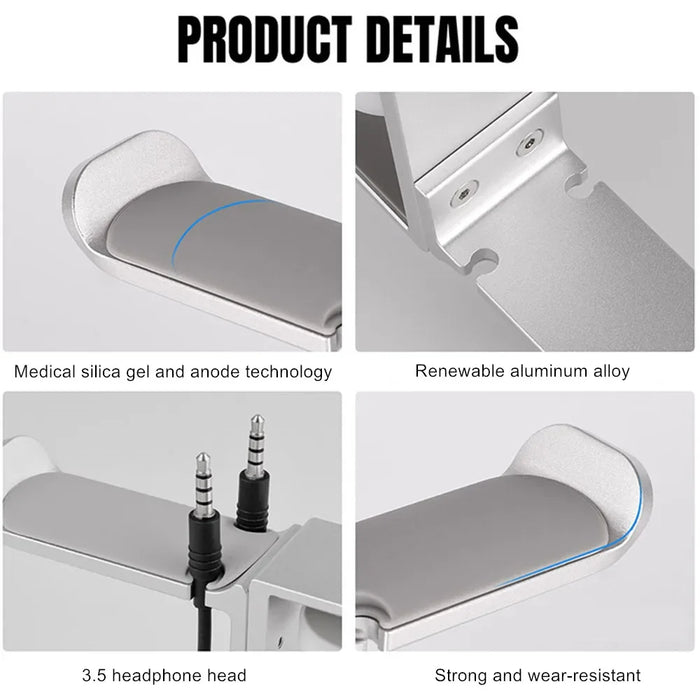 PC Gaming Aluminium Dual Headset Stand — Under-Desk Clamp with Adjustable Rotating Arm