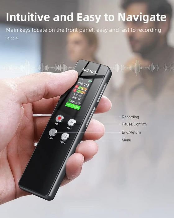 64GB Digital Voice Recorder — Voice‑activated PCM HD, USB‑C, 1536kbps