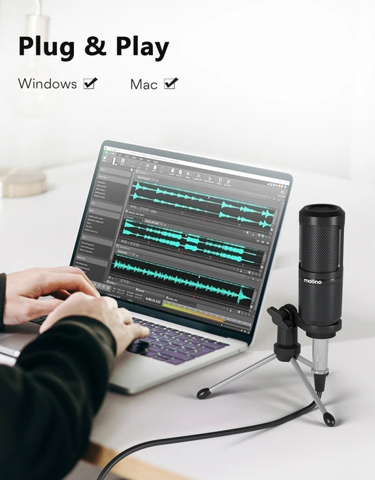 PM360TR Condenser Tabletop Microphone — 3.5mm Cardioid for PC, Phone & Recording