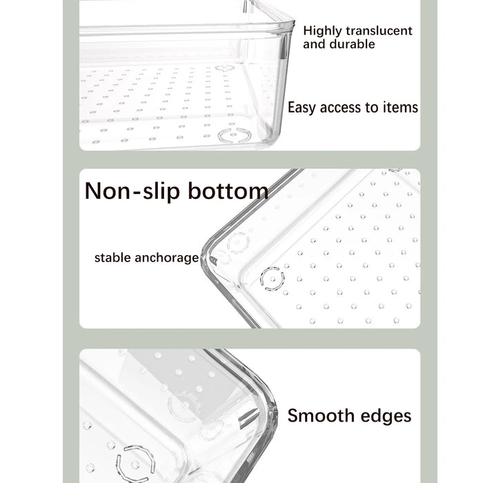 7-Piece Clear Plastic Drawer Organiser Set for Desk & Bathroom