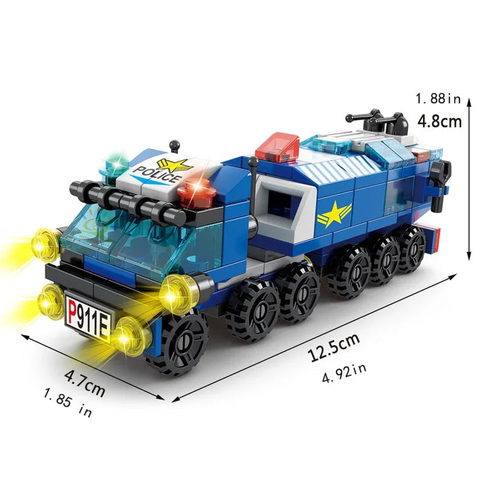 147-piece 6-in-1 City Police Building Block Set (monkey man) – Small bricks for ages 6-12