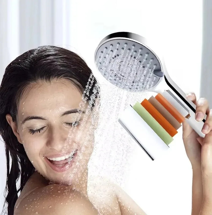 3-Piece Boosted 5-Speed Handheld Shower Set — Large Water Outlet, Chrome-Plated