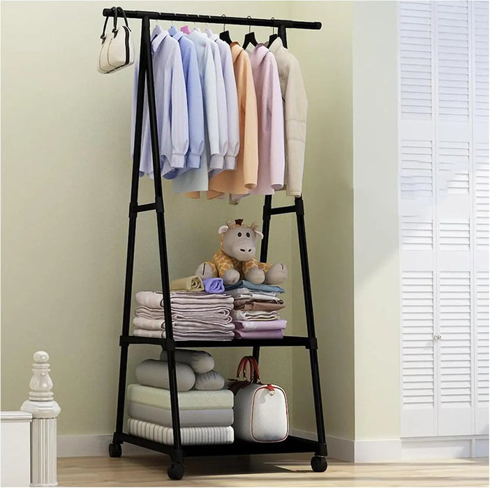 Multifunctional Move Coat Rack Stand – Simple Plastic Clothes Hanger for Porch, Bedroom, Corridor, Dormitory