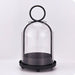 Vintage Brass Metal Candle Holder Set with Glass Domes