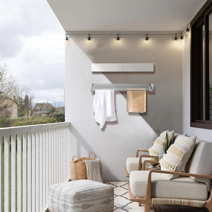 Wall-mounted Foldaway Drying Rack — 80cm (5 rods) or 100cm (6 rods)