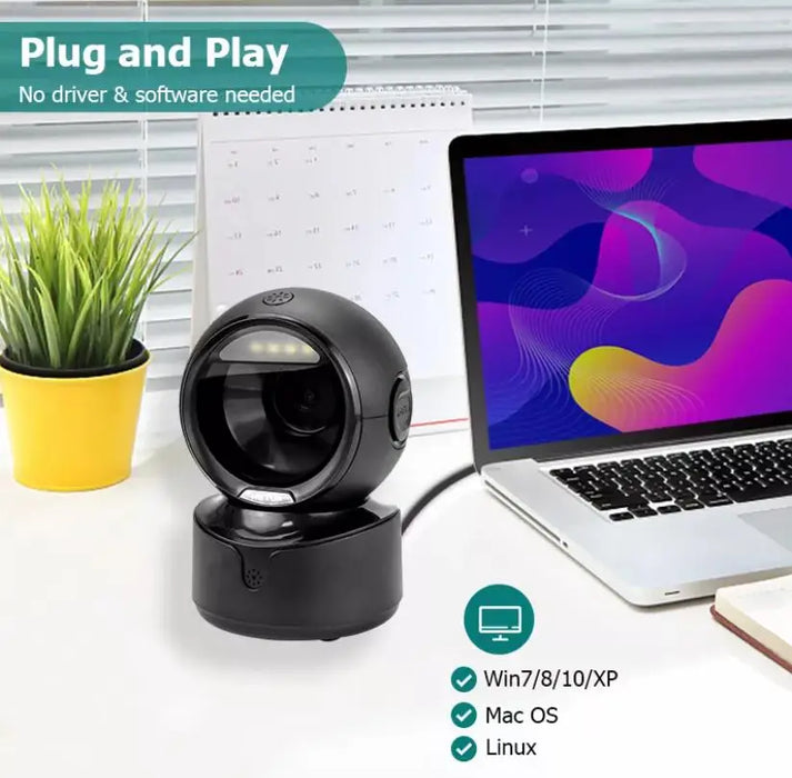 NT‑A5 Desktop 2D QR Barcode Scanner – Hands‑Free Omnidirectional USB