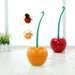 Cherry-Shaped Toilet Brush & Holder — Wine Red, Thick Head, Anti-Slip Handle