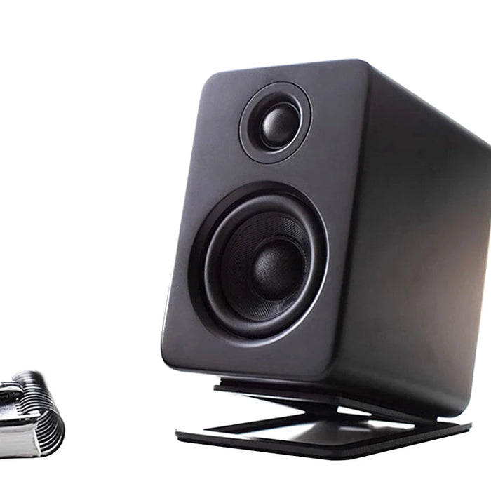 Pair of Desktop Speaker Stands — 16° Tilt, Aluminium Alloy, Anti‑Vibration Pads