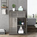 Modern Wooden Freestanding Bathroom Cabinet - Grey Oak, 60 x 30 x 85cm