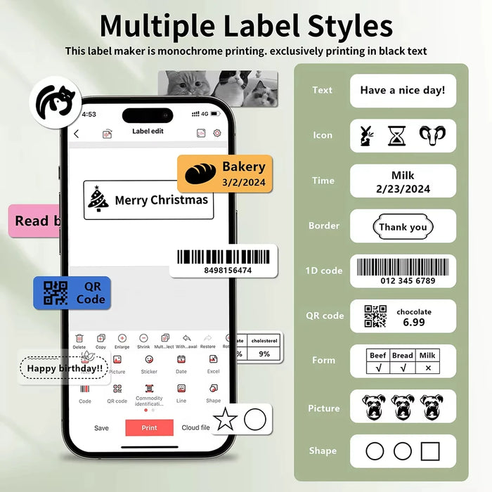 Marklife P15 Portable 15mm Thermal Label Printer — Inkless, Bluetooth, Rechargeable