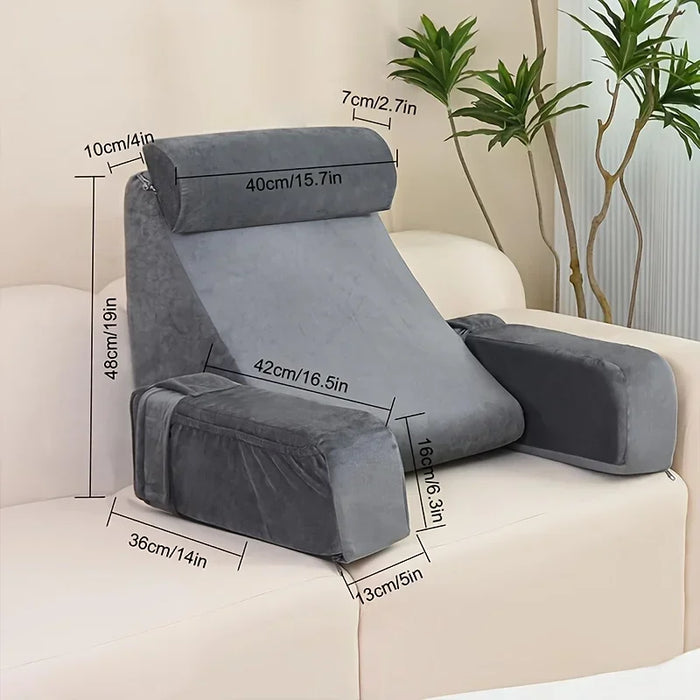 Extra-Large Memory Foam Reading Pillow – Armrest Bed Cushion for Reading, TV & Gaming