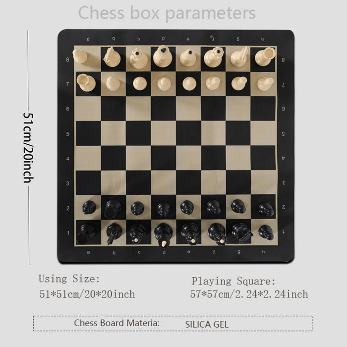20-inch Portable Folding Chess Set with Weighted Pieces — Tournament Grade