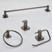 Grey Bathroom Hardware Set — Shelf, 48cm Towel Bar, Towel Ring, Robe Hook & Paper Holder