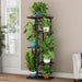 Tall 5-Tier Corner Plant Stand – Metal Frame with Reinforced Wooden Shelves
