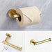 4-piece Stainless Steel Bathroom Set — Toilet Roll Holder, Towel Ring & 2 Hooks