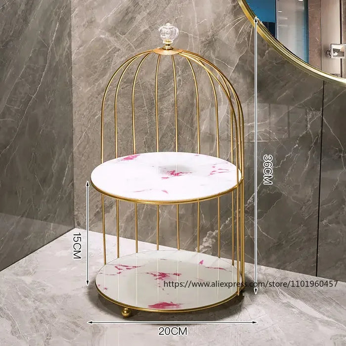 Metal Makeup Organiser – Multi-Shelf Cosmetic Storage for Vanity & Bathroom