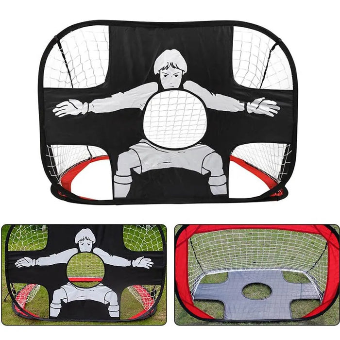 Foldable Pop-up Football Goal, 110×80×80cm – Portable Training Net for Kids & Adults