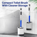 Wall‑Mounted Refillable Spray Toilet Brush — 40cm Handle, TPR Silicone, White
