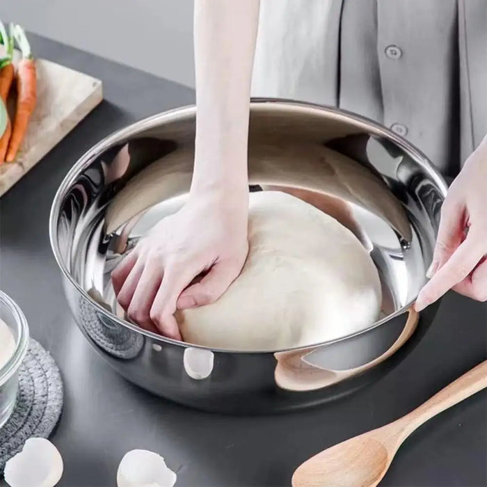 Stainless Steel Large Mixing Bowl — Deep 32cm, Non-stick Finish