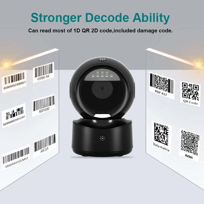 NT‑A5 Desktop 2D QR Barcode Scanner – Hands‑Free Omnidirectional USB