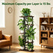 Tall 5-Tier Corner Plant Stand – Metal Frame with Reinforced Wooden Shelves