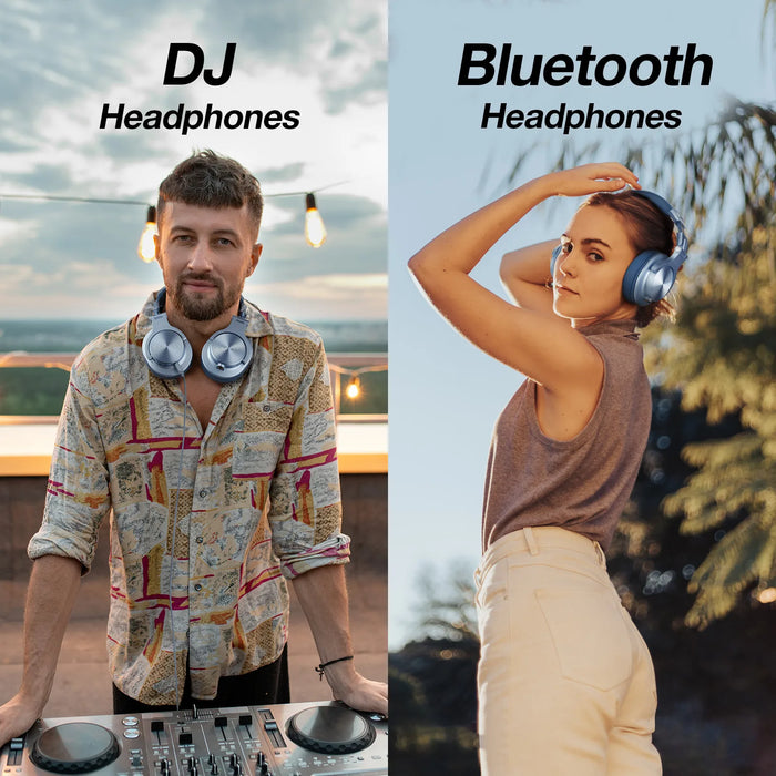 Oneodio Upgrade A70 Wireless Bluetooth Headphones Over Ear Hi-Res Audio Type C Bluetooth Headset With Microphone 72H Blue