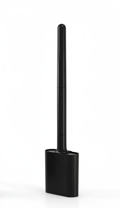 Mini Silicone Toilet Brush — Detachable Pole & Drip-Proof Holder