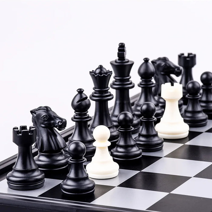 25cm Foldable Magnetic 3-in-1 Game Board — Chess, Checkers & Backgammon