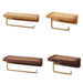 Wall-Mounted Toilet Roll Holder with Wood Shelf and Brass Fittings – Single Roll