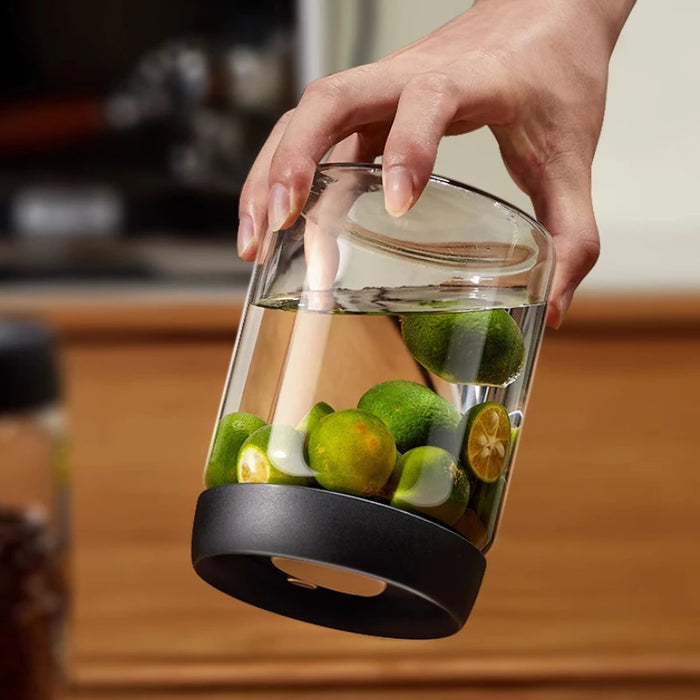 Vacuum-Sealed Glass Coffee Storage Jar — Airtight, Moisture-Proof