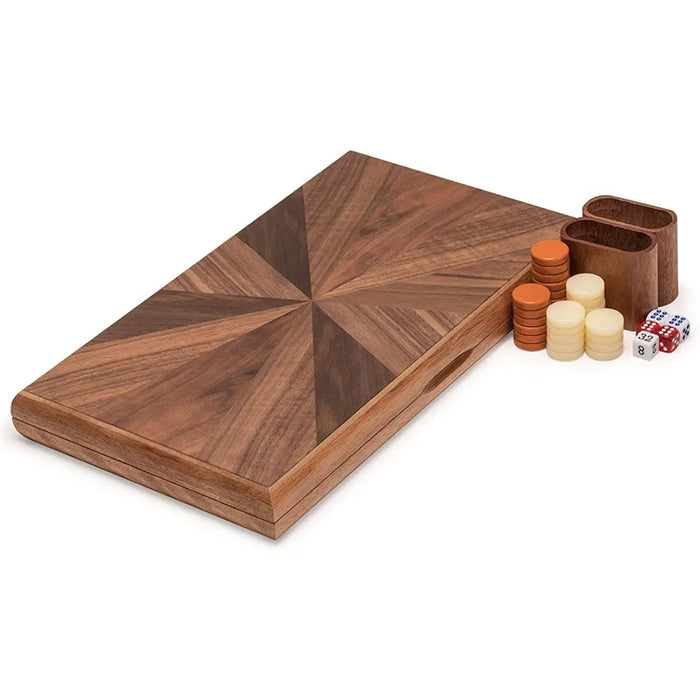 Foldable Wooden Backgammon Set 11–17 inch — Handmade, Foldable Board with Accessories