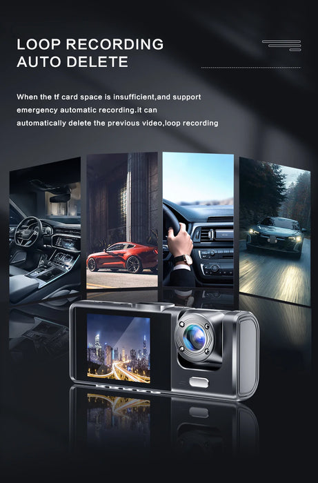 1080P Dual Dash Cam — Front and Interior with IR Night Vision