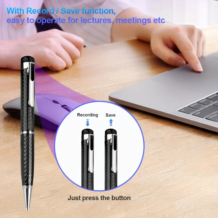 Pen-Shaped Digital Voice Recorder — 10hr, 192kbps WAV/MP3, USB U-disk